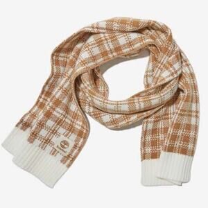 Timberland Scarf Buffalo Plaid Tan Cream NWT
